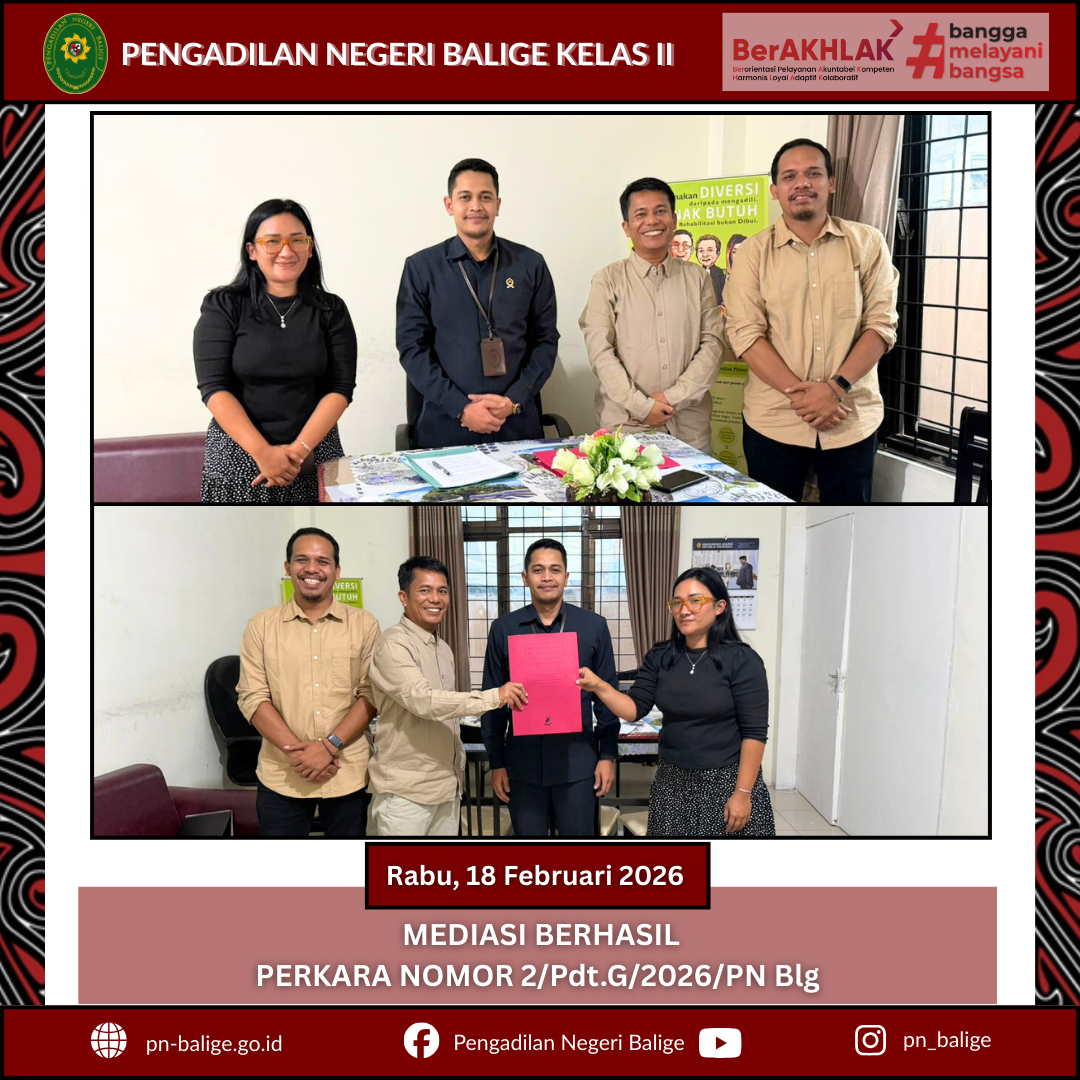 MEDIASI BERHASIL PERKARA NOMOR 2/PDT.G/2026/PN BLG